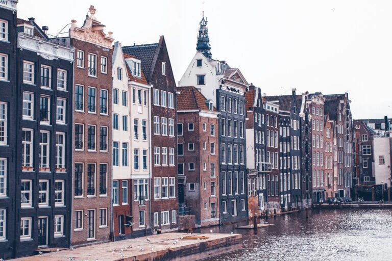 Traditional dutch buildings, in Amsterdam